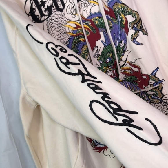 ED HARDY JAPAN DRAGON IVORY PULLOVER HOODIE SIZE XXL - Picture 8 of 15